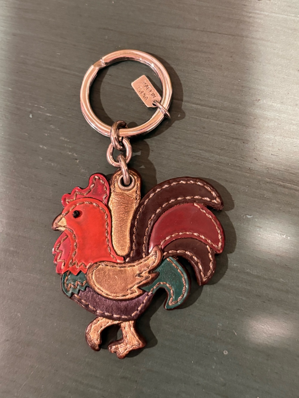 🔥FINAL MARKDOWN 🔥Vintage Coach Leather Rooster Key Charm